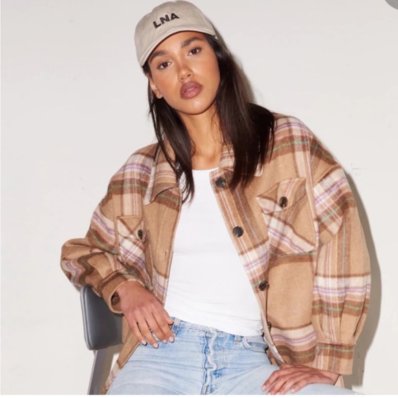 LNA Women's Beige Tan Plaid Boyfriend
Shacket Size Small Rugged Outdoors - Picture 11 of 16